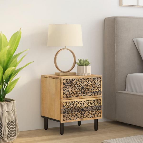 Nachttisch 40x33x46 cm Massivholz Mango  