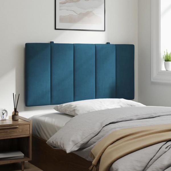 Kopfteil-Kissen Blau 100 cm Samt