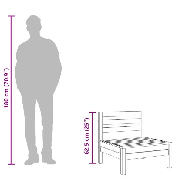 Gartensofa 3-Sitzer Wachsbraun Massivholz Kiefer