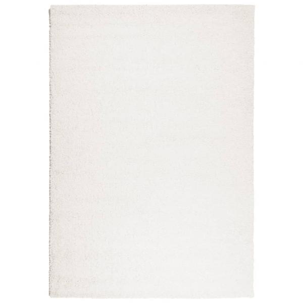Teppich Shaggy Hochflor Modern Creme 140x200 cm