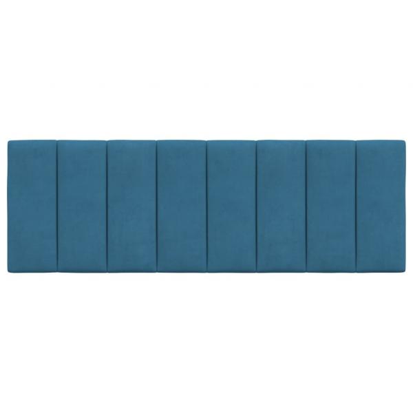 Kopfteil-Kissen Blau 120 cm Samt
