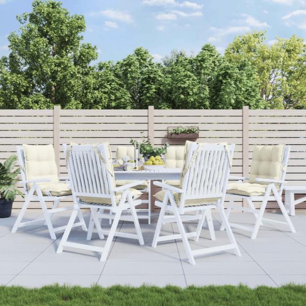 ARDEBO.de - Niedriglehner-Auflagen 6 Stk. Creme Oxford-Gewebe