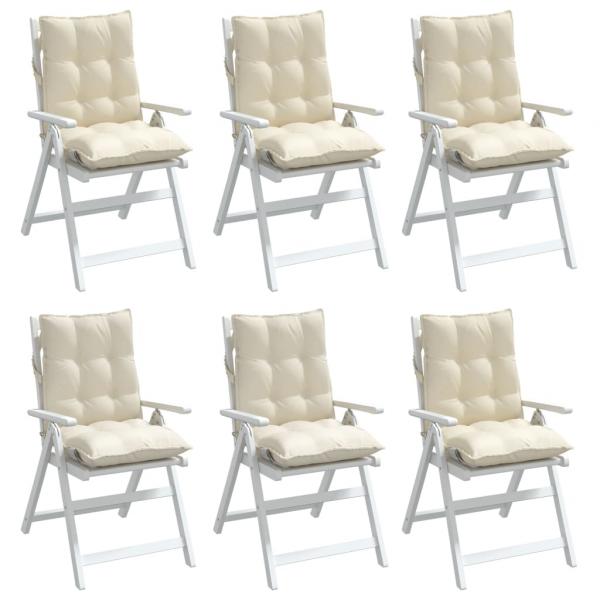 Niedriglehner-Auflagen 6 Stk. Creme Oxford-Gewebe