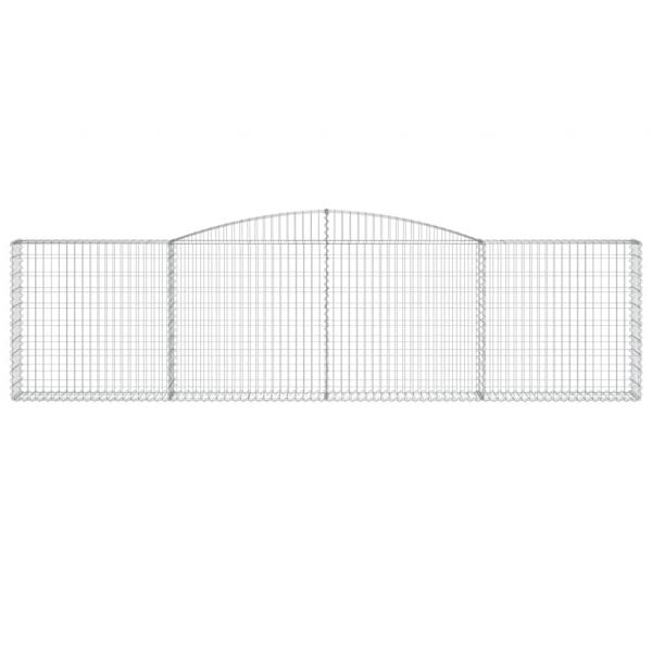 Gabionen mit Hochbogen 25Stk. 400x30x100/120cm Verzinktes Eisen