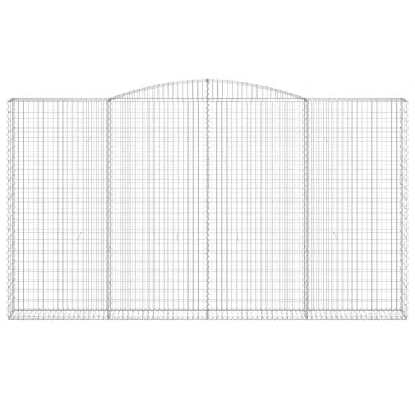 Gabionen mit Hochbogen 3 Stk. 400x30x220/240cm Verzinktes Eisen