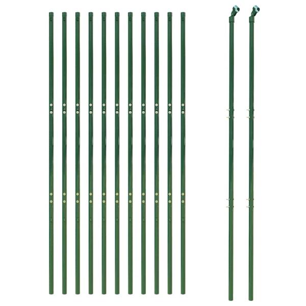 Maschendrahtzaun Grün 1,6x25 m Verzinkter Stahl