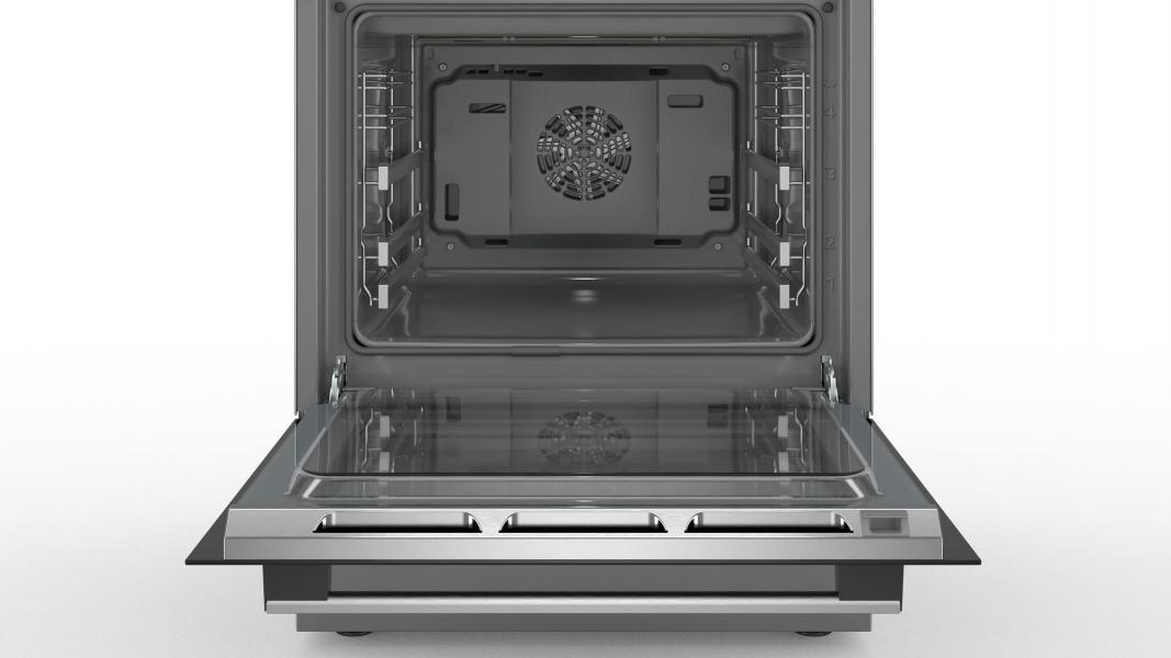 Bosch HKS79U250 Serie 6 EEK: A Stand-Elektroherd, Glaskeramikkochfeld, 60cm breit, 63 L, Pyrolyse, 3D Heißluft, AutoPilot 30, Edelstahl