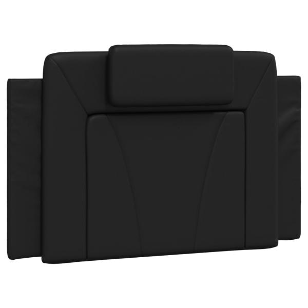Bettgestell mit Kopfteil Schwarz 90x190 cm Kunstleder