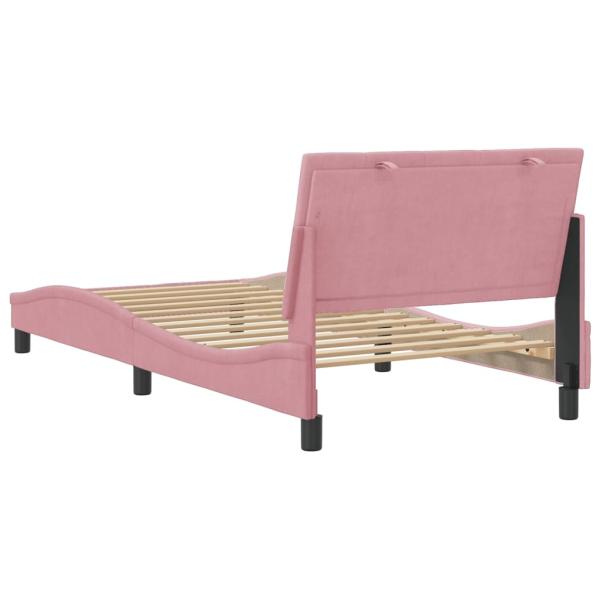 Bettgestell mit Kopfteil Rosa 100x200 cm Samt