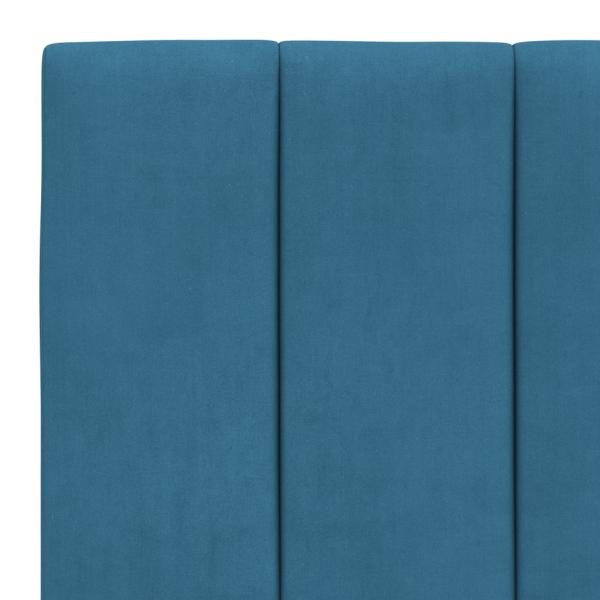 Bettgestell mit Kopfteil Blau 90x200 cm Samt