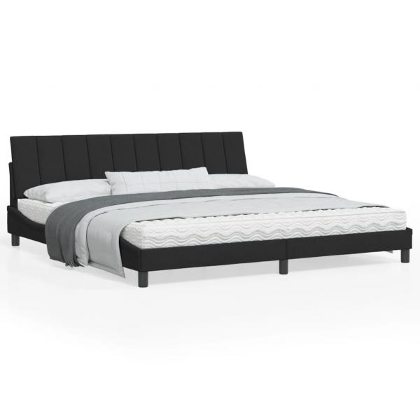 ARDEBO.de - Bettgestell mit Kopfteil Schwarz 200x200 cm Samt