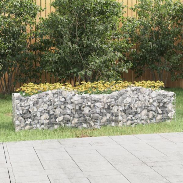 ARDEBO.de - Gabionen-Hochbeet mit Hochbogen 200x50x50 cm Verzinktes Eisen