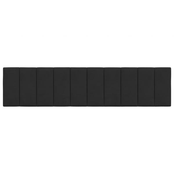 Kopfteil-Kissen Schwarz 200 cm Samt