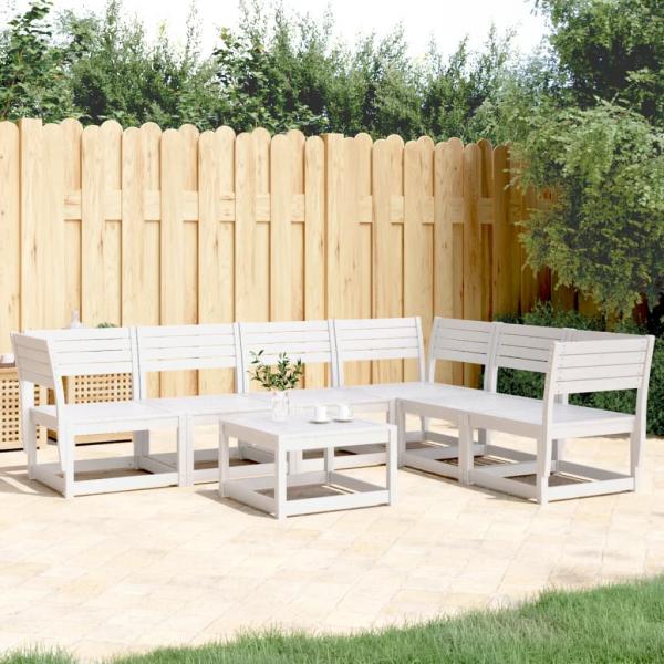 ARDEBO.de - 6-tlg. Garten-Sofagarnitur Weiß Massivholz Kiefer