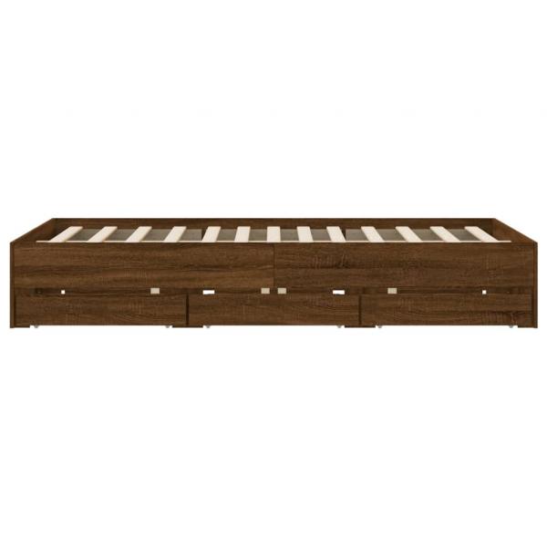 Bettgestell mit Schubladen Braun Eichen-Optik 150x200 cm