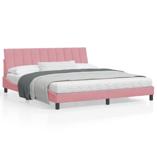ARDEBO.de - Bettgestell mit Kopfteil Rosa 180x200 cm Samt
