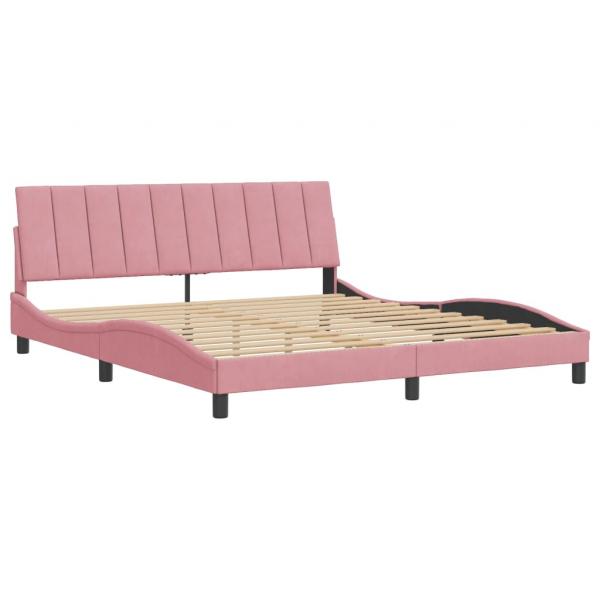 Bettgestell mit Kopfteil Rosa 180x200 cm Samt