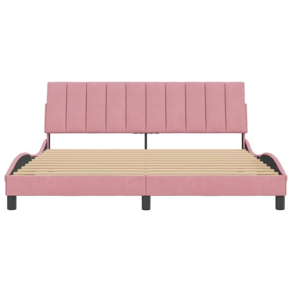 Bettgestell mit Kopfteil Rosa 180x200 cm Samt