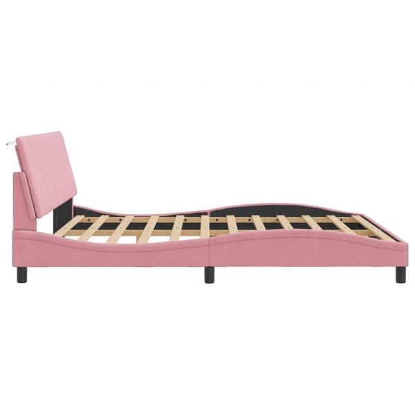 Bettgestell mit Kopfteil Rosa 180x200 cm Samt