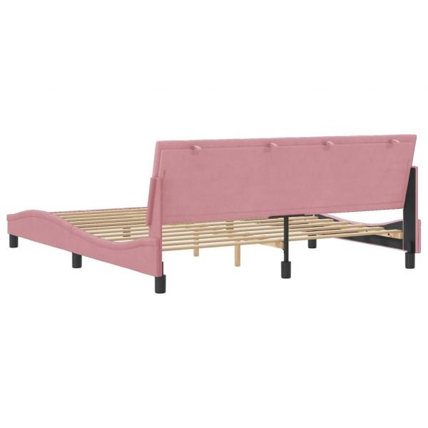 Bettgestell mit Kopfteil Rosa 180x200 cm Samt