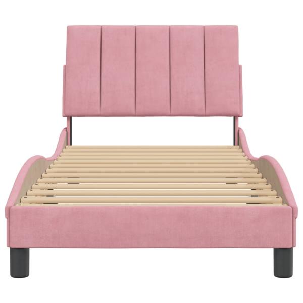Bettgestell mit Kopfteil Rosa 90x190 cm Samt