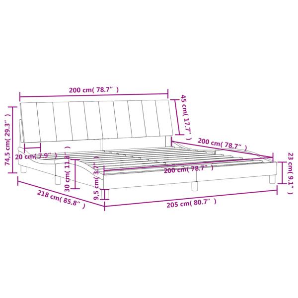 Bettgestell mit Kopfteil Rosa 200x200 cm Samt