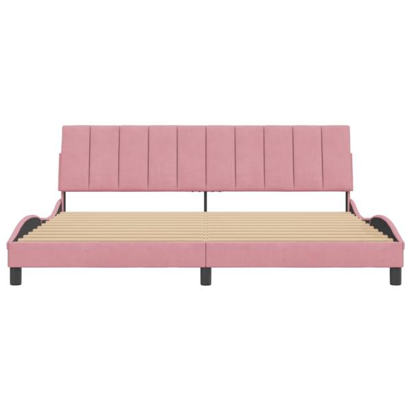Bettgestell mit Kopfteil Rosa 200x200 cm Samt