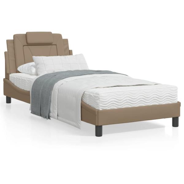 ARDEBO.de - Bettgestell mit Kopfteil Cappuccino-Braun 80x200 cm Kunstleder
