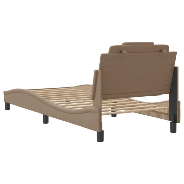 Bettgestell mit Kopfteil Cappuccino-Braun 80x200 cm Kunstleder