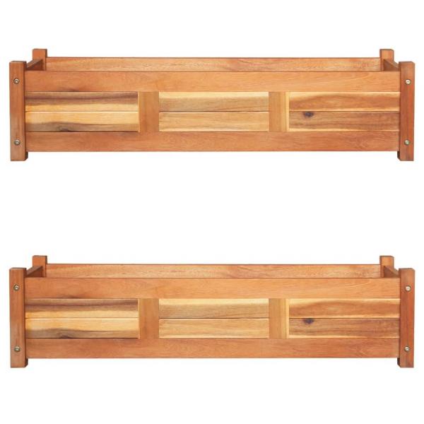 Garten-Hochbeete 2 Stk. Akazienholz 100x30x25 cm 