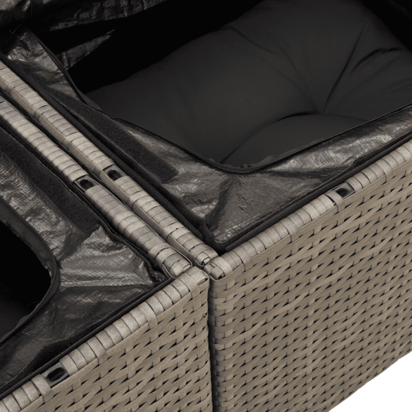 Patio Sofa Set 3-Sitzer Grey