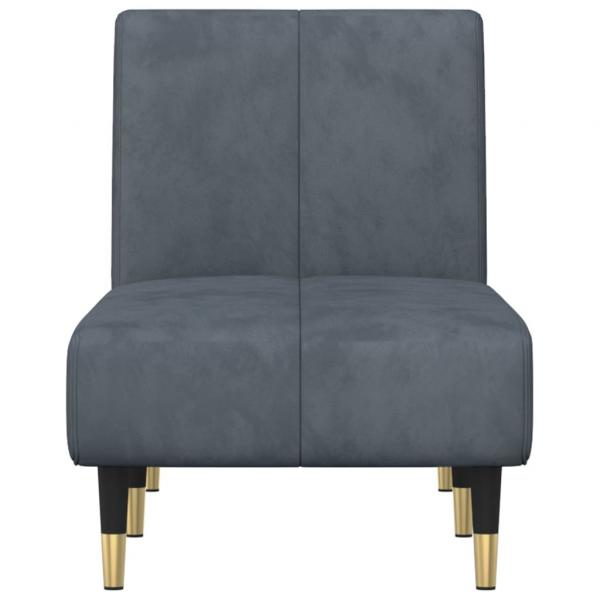 Chaiselongue Dunkelgrau Samt