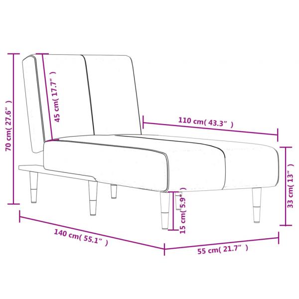 Chaiselongue Dunkelgrau Samt