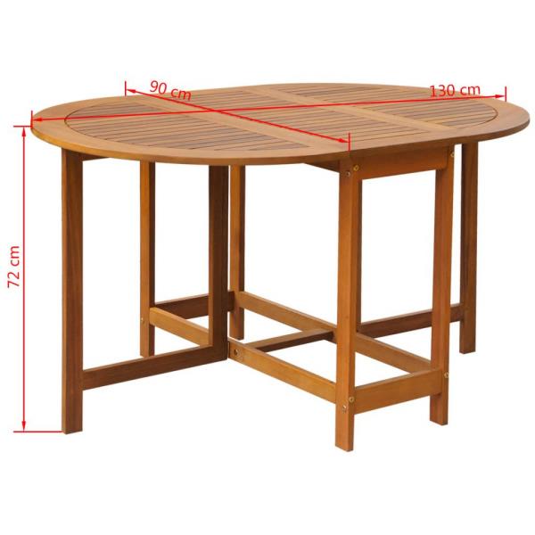 Gartentisch 130x90x72 cm Massivholz Akazie
