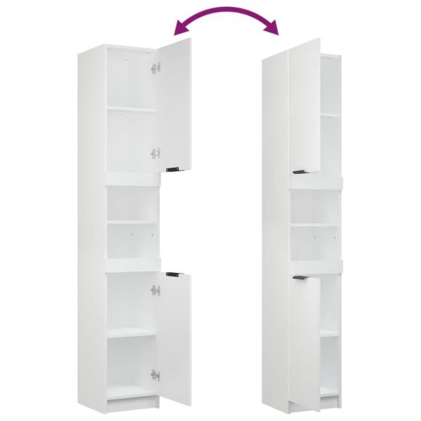 3-tlg. Badmöbel-Set Weiß Holzwerkstoff