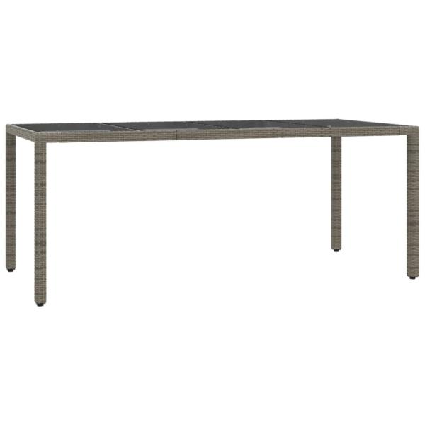 7-tlg. Garten-Essgruppe mit Kissen Grau Poly Rattan
