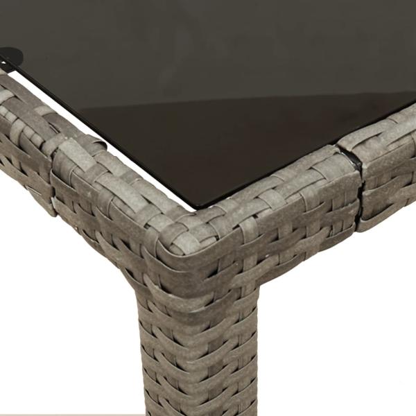 7-tlg. Garten-Essgruppe mit Kissen Grau Poly Rattan