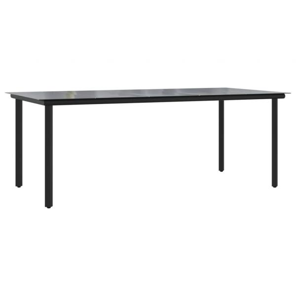 9-tlg. Garten-Essgruppe mit Kissen Grau Poly Rattan