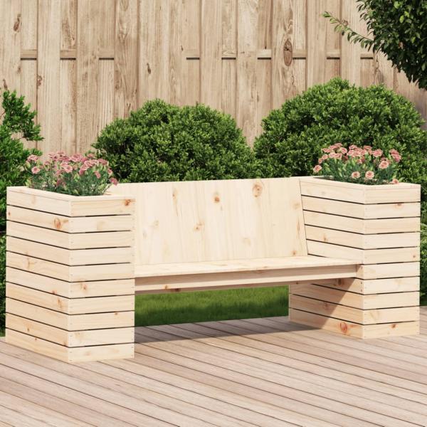 ARDEBO.de - Gartenbank mit Pflanzkübeln 167,5x60x65 cm Massivholz Kiefer