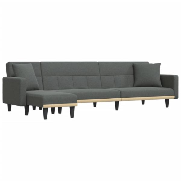 Schlafsofa in L-Form Dunkelgrau 275x140x70 cm Stoff