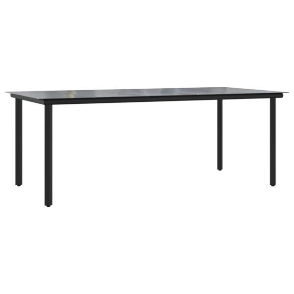 9-tlg. Garten-Essgruppe mit Kissen Schwarz Poly Rattan