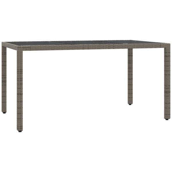 7-tlg. Garten-Essgruppe mit Kissen Grau Poly Rattan
