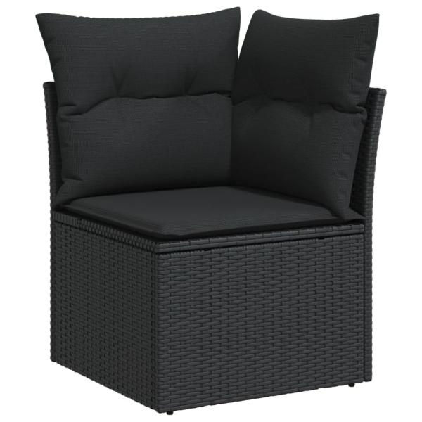 ARDEBO.de - 12-tlg. Garten-Sofagarnitur mit Kissen Schwarz Poly Rattan
