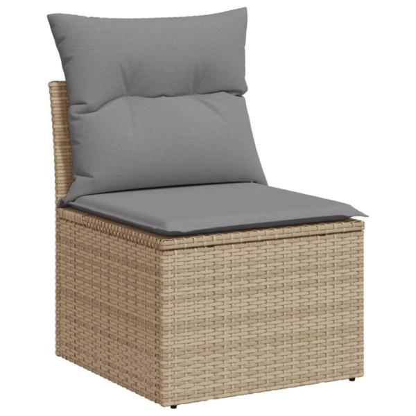 ARDEBO.de - 13-tlg. Garten-Sofagarnitur mit Kissen Beige Poly Rattan