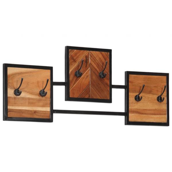 ARDEBO.de - Wandgarderobe 90x1x35 cm Massivholz Akazie und Eisen