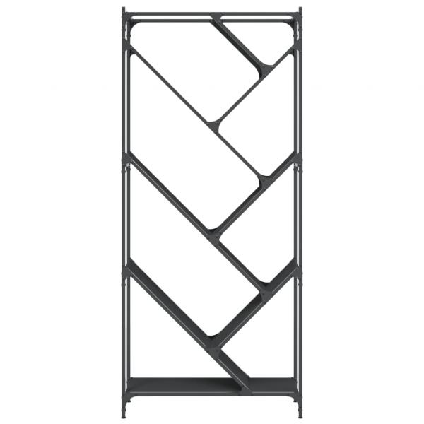 Bücherregal Schwarz 79x30x180 cm Holzwerkstoff und Metall
