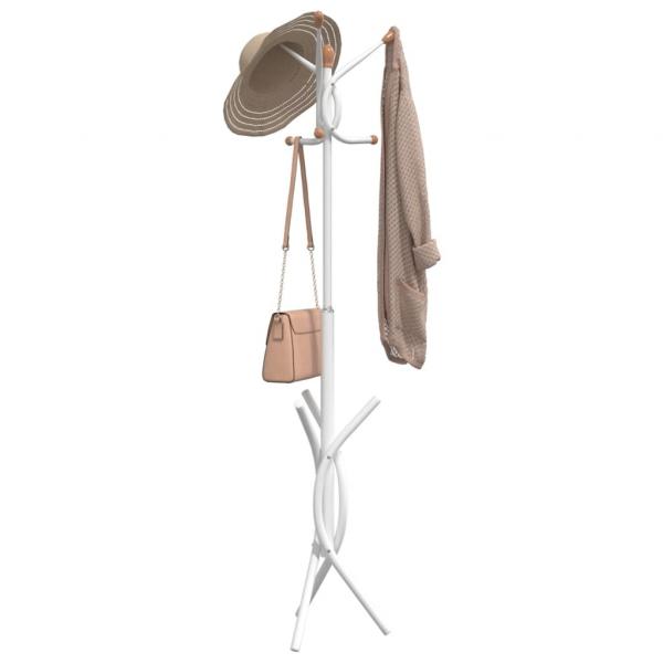 ARDEBO.de - Garderobenständer Weiß 176 cm Pulverbeschichtetes Eisen