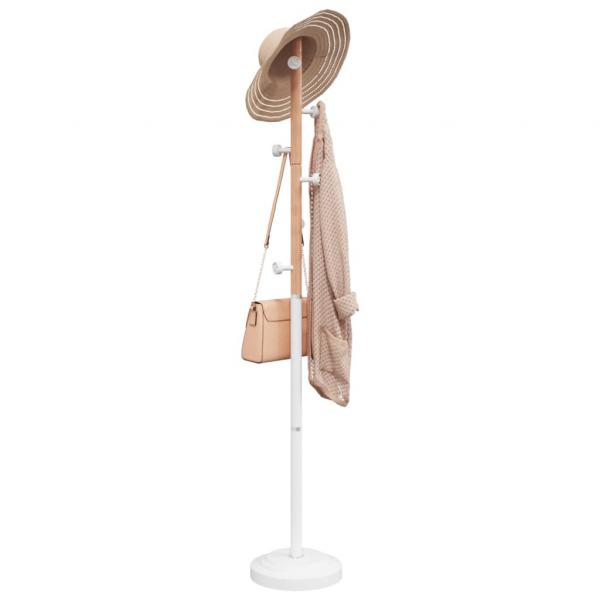 ARDEBO.de - Garderobenständer Weiß 177 cm Pulverbeschichtetes Eisen