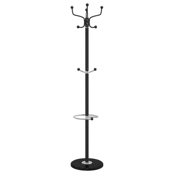 Garderobenständer mit Schirmhalter Schwarz 180 cm Eisen