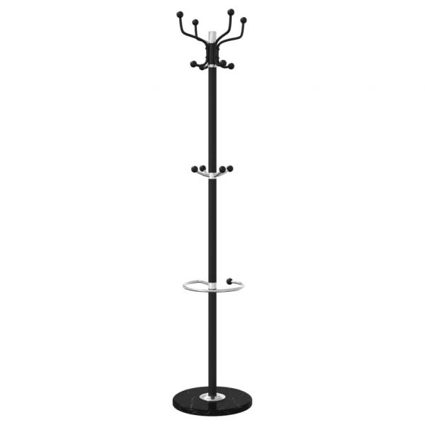 Garderobenständer mit Schirmhalter Schwarz 180 cm Eisen